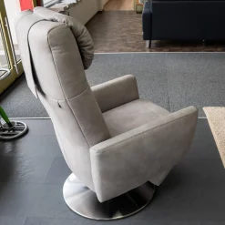 Sessel Sean M Kalma Leder A-India Asphalt Fuß Drehteller Edelstahl Inklusive Nackenkissen