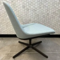 Sessel Sheru 346 Stoff Fiord 2 0821 Blau Grau Gestell 4 Fuß Kreuz Bronze Schwarz Matt Pulverbeschichtet