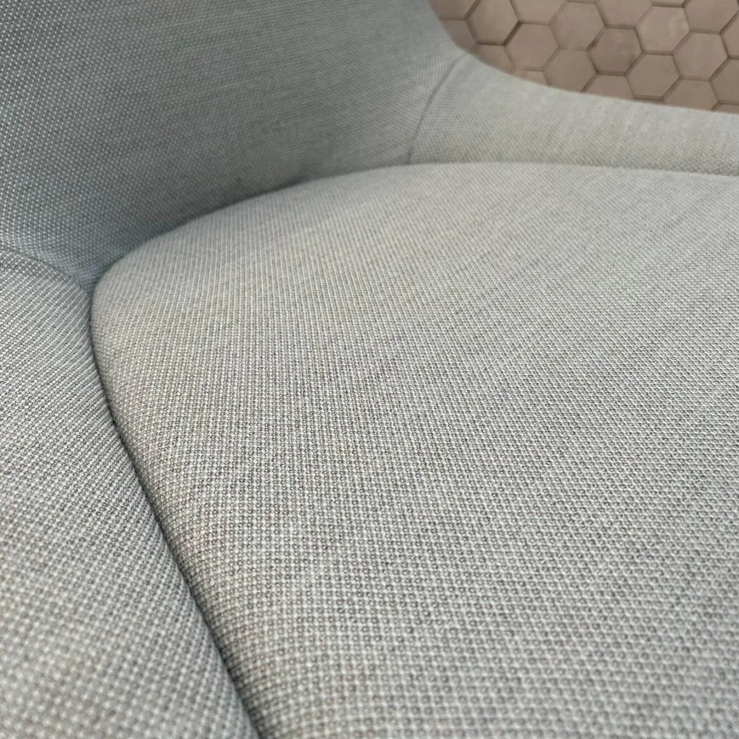 Sessel Sheru 346 Stoff Fiord 2 0821 Blau Grau Gestell 4 Fuß Kreuz Bronze Schwarz Matt Pulverbeschichtet