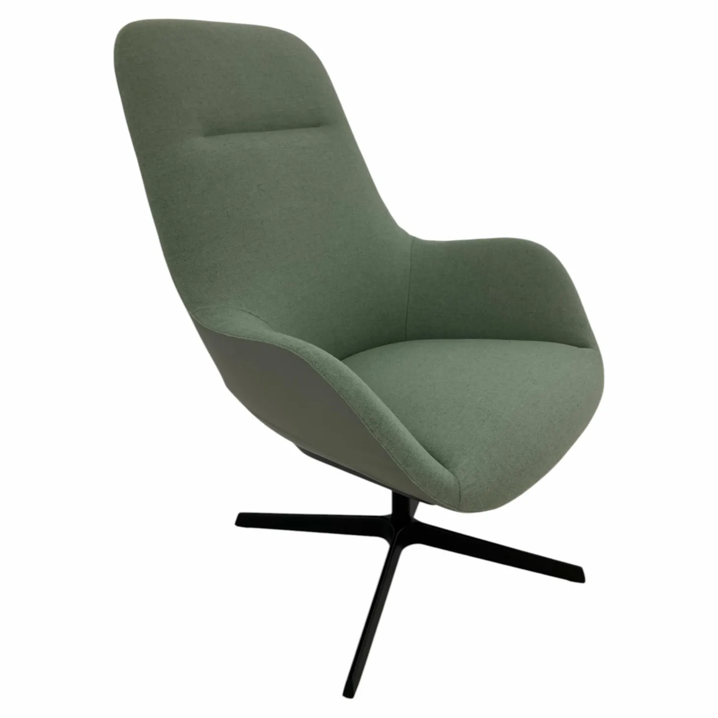 Sessel Sheru Lounge Chair Stoff Main Line Flax Greenwich Grün Rücken Leder Kongress