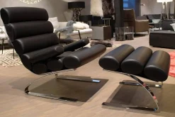 Sessel Sinus 23111 Leder 486 Schwarz Gestell Verchromt mit Sessel