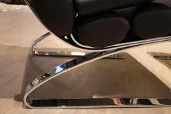 Sessel Sinus 23111 Leder 486 Schwarz Gestell Verchromt mit Sessel