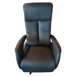 Sessel Smart Leder Credo Anthrazit Sternfuß Edelstahl