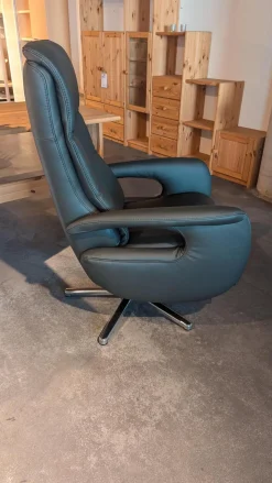 Sessel Smart Leder Credo Anthrazit Sternfuß Edelstahl