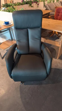 Sessel Smart Leder Credo Anthrazit Sternfuß Edelstahl