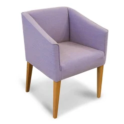 Sessel Smilla Stoff Steelcut Quartett Blau Lila Fuß Eiche