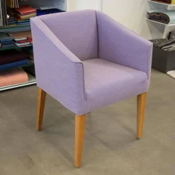 Sessel Smilla Stoff Steelcut Quartett Blau Lila Fuß Eiche