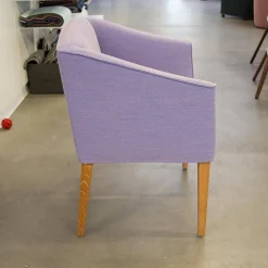 Sessel Smilla Stoff Steelcut Quartett Blau Lila Fuß Eiche