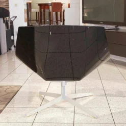 Sessel Space JI 11 Schwarz Hochglanz Softleder Cognacfarbig Kat. 6