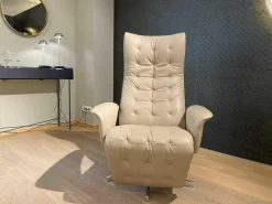 Sessel Square Multi Move Medium Leder Celia Mastica Beige mit Verstellfunktion