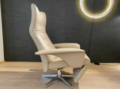 Sessel Square Multi Move Medium Leder Celia Mastica Beige mit Verstellfunktion