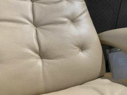 Sessel Square Multi Move Medium Leder Celia Mastica Beige mit Verstellfunktion