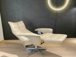 Sessel Square Multi Move Medium Leder Celia Mastica Beige mit Verstellfunktion