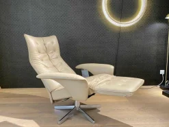 Sessel Square Multi Move Medium Leder Celia Mastica Beige mit Verstellfunktion