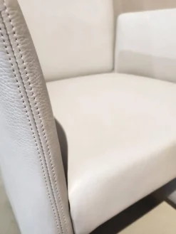 Sessel Stuhl Dinnerchair Jason Leder Congress 55 Grau Gestell Stahl Velourmatt