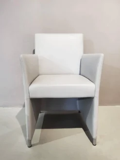 Sessel Stuhl Dinnerchair Jason Leder Congress 55 Grau Gestell Stahl Velourmatt