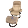 Sessel Sunrise M Leder Batick Mole 09 Beige Gestell Signatur 4 Mit Hocker