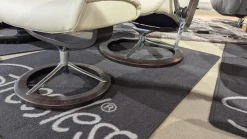 Sessel Sunrise M Leder Paloma Light Grey Grau Gestell Signature 40 Alu Poliert Holz Wenge Schwarz Mit Hocker