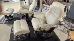 Sessel Sunrise M Leder Paloma Light Grey Grau Gestell Signature 40 Alu Poliert Holz Wenge Schwarz Mit Hocker