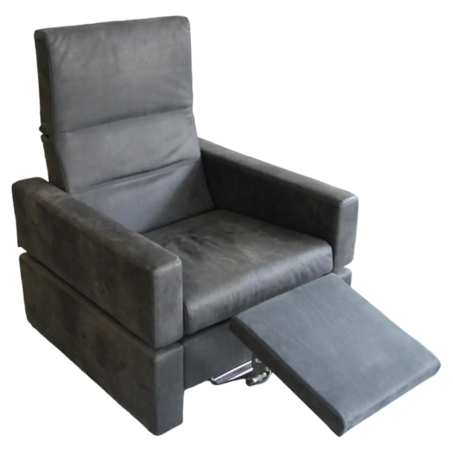 Sessel Tomo Leder Glove 5625 10 Grau Füße Metall Verchromt Mit Fußstütze