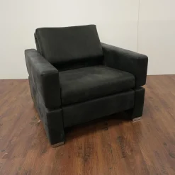 Sessel Tomo Leder Glove 5625 10 Grau Füße Metall Verchromt Mit Fußstütze