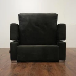 Sessel Tomo Leder Glove 5625 10 Grau Füße Metall Verchromt Mit Fußstütze