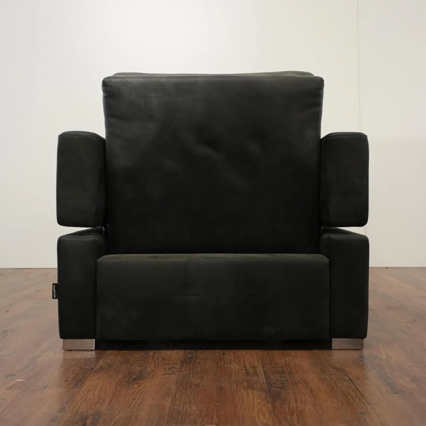 Sessel Tomo Leder Glove 5625 10 Grau Füße Metall Verchromt Mit Fußstütze