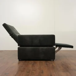 Sessel Tomo Leder Glove 5625 10 Grau Füße Metall Verchromt Mit Fußstütze