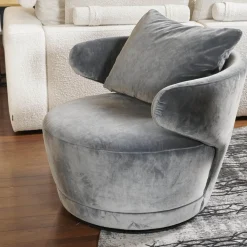 Sessel Trick XXL Bezug Stoff U3105H Grau Inklusive Rückenkissen