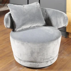 Sessel Trick XXL Bezug Stoff U3105H Grau Inklusive Rückenkissen