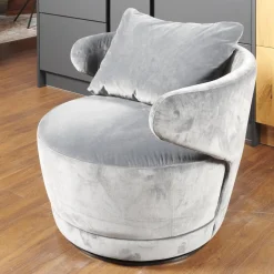 Sessel Trick XXL Bezug Stoff U3105H Grau Inklusive Rückenkissen