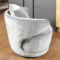 Sessel Trick XXL Bezug Stoff U3105H Grau Inklusive Rückenkissen