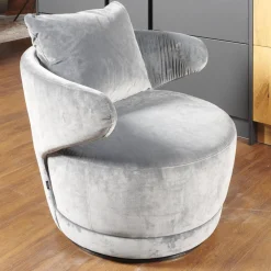 Sessel Trick XXL Bezug Stoff U3105H Grau Inklusive Rückenkissen