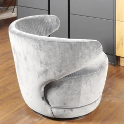 Sessel Trick XXL Bezug Stoff U3105H Grau Inklusive Rückenkissen