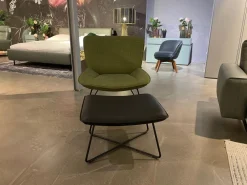 Sessel Und Hocker 383 Bezug Stoff 05 214 Maigrün Grün Hocker Leder 36 407 Schwarz Metallgestell RAL 9017 Verkehrsschwarz