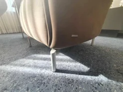 Sessel Vanda Leder F Gentile Chiffon Braun Füße Chrom Matt