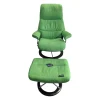 Sessel View Leder Paloma Summer Green Grün Gestell Signature Chrome Mit Hocker