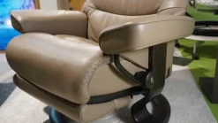 Sessel View M Leder Batick Mole Braun Füße Classic Wenge Gebeizt Mit Power Leg And Back