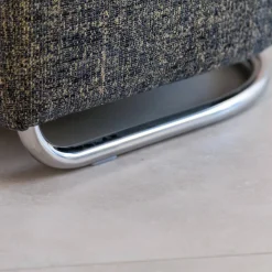 Sessel Vigo Stoff Quinto Grau Edelstahlkufe Poliert