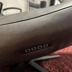 Sessel Viola Bezug Leder Granada Graphit 2 Grau Flaches Kreuzgestell Schwarz Motorisiert