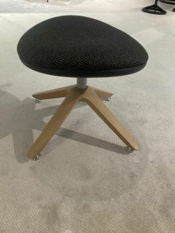 Sessel V-Montanara Leder Schwarz Bezug Stoff Chalet Vidalschwarz mit Hocker