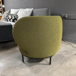 Sessel Vuelta Fauteuil 80 Stoff Elle Olivgrün Grün Füße Metall Pulverbeschichtet Bronze Schwarz