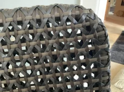 Sessel Wing Chair Mbrace Stoff A 462 Cool Sage Grau Fasergeflecht Arabica Schwarz Braun Füße Teakholz