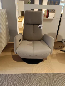 Sessel WK 616 Carlos Leder G Davinci Dune Beige Grau Drehteller Holz Black Schwarz Matt Mit 2 Motoren Und Kipptaster