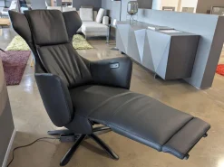 Sessel WK687 Bosso 7321 Leder Dino Schwarz mit motorischen Funktionen