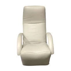 Sessel Yoga JR7360 Leder Celia Egg Weiß Creme Gestell Schwarz Lackiert