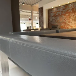 Set Eckbank K122 Steel LEder Montana in 1241 Graphit Gestell Edelstahl