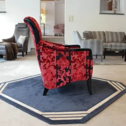 Sichtholzsessel Merkur 343 Sonderstoff Jab Anstotz Rot Schwarz