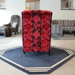 Sichtholzsessel Merkur 343 Sonderstoff Jab Anstotz Rot Schwarz