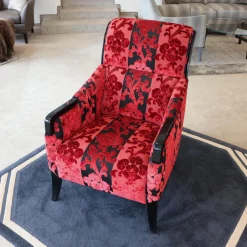 Sichtholzsessel Merkur 343 Sonderstoff Jab Anstotz Rot Schwarz